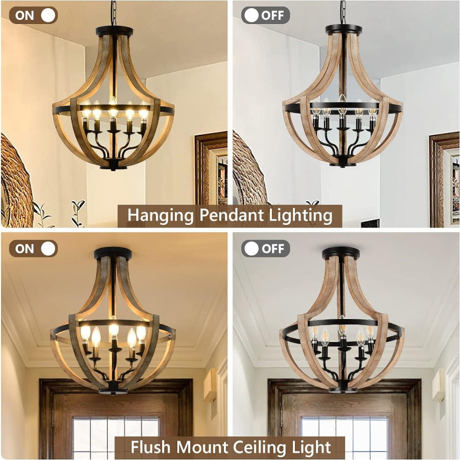Solid Wood Modern Chandelier