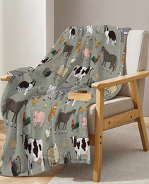 Various Animals Blanket Soft Pig Horse Durable Comfortable Blanket Women Birthday Gift Home Decoration Sofa Couch Office Bed Camping Travel  75x100cm 130x150cm 150x200cm