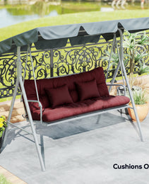 4-Piece Back and Seat Cushion Pillows Replacement and Pillows, Patio Chair Cushions Set with Ties, Wine Red