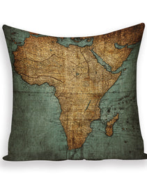 New Retro Toss Pillow Case European World Map Cushion Cover Seat Sofa Covers Morocco Linen House Home Decor Throw Pillows Cases
