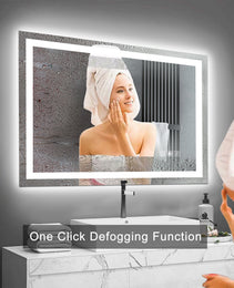 48  X 36  LED Bathroom Mirror With Anti-Fog And Touch Sensor -Modern Frameless Lighted Wall Mirror For Bathroom Vanity, Shower Room, Or Dressing Area