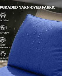 8 Patio Chair Cushions with Seat & Backrest, Fade Resistant Seat Replacement Cushion Set, Navy Blue