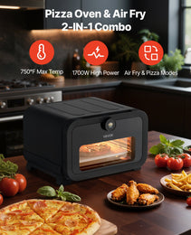 Smart Pizza Oven & Air Fryer Combo – 1700W High-Heat Countertop Baker (750°F Max)