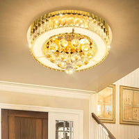 24" Modern Crystal Dimmable Chandeliers for Living Room LED Chandeliers Flush Mount Ceiling Light Fixture Dining Room Bedrooms Silver
