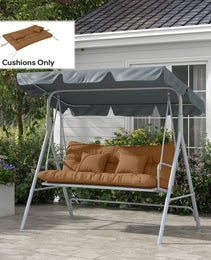 59" Tufted Bench Cushions & Throw Pillows, Replacement Bench Seat Pad, Back & 2 Pillows For Outdoor Furniture, Tan
