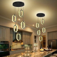 Gold 1 Ring Pendant Lights Kitchen Island Single Head Crystal Chandeliers Foyer Entrance Modern LED Dimmable Chandeliers