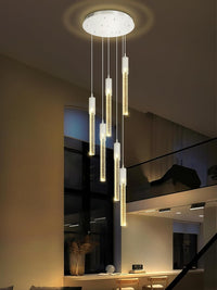 5-Lights Rectangular Pendant Lights for Kitchen Island Black Linear Crystal Chandelier Modern Chandeliers for Kitchen Island Dining Room