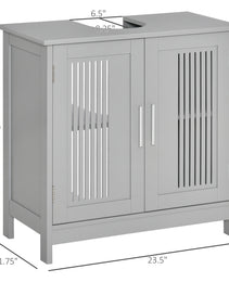 Under Sink Pedestal Storage Bathroom Cabinet, Gray
