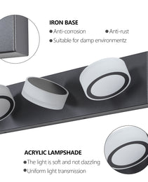 45in  Modern 6-Light LED Vanity Light, Sleek Black Bathroom Wall Light Fixture For Mirror, Shower, And Bathroom Decor