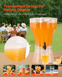 Drink Dispenser 3.4 Gal Beverage Dispenser For Parties Plastic With Spigot