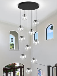 Modern Globe Chandelier Bubble Chandelier for Staircase Globe Pendant Light