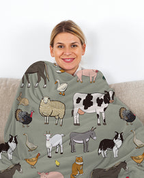 Various Animals Blanket Soft Pig Horse Durable Comfortable Blanket Women Birthday Gift Home Decoration Sofa Couch Office Bed Camping Travel  75x100cm 130x150cm 150x200cm