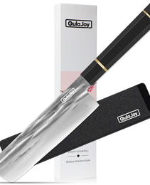 Qulajoy Chef Knife 8 Inch - Hand Forged Swedish Sandvik Steel Gyuto Cooking Knife - Professional Japanese Kitchen Knife - Classic Octagonal Handle