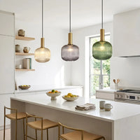 Glass Pendant Lights E27 Smoke Gray For Kitchen Restaurant Dining Table Living Room Bar Front Home Decor Hanging Lights