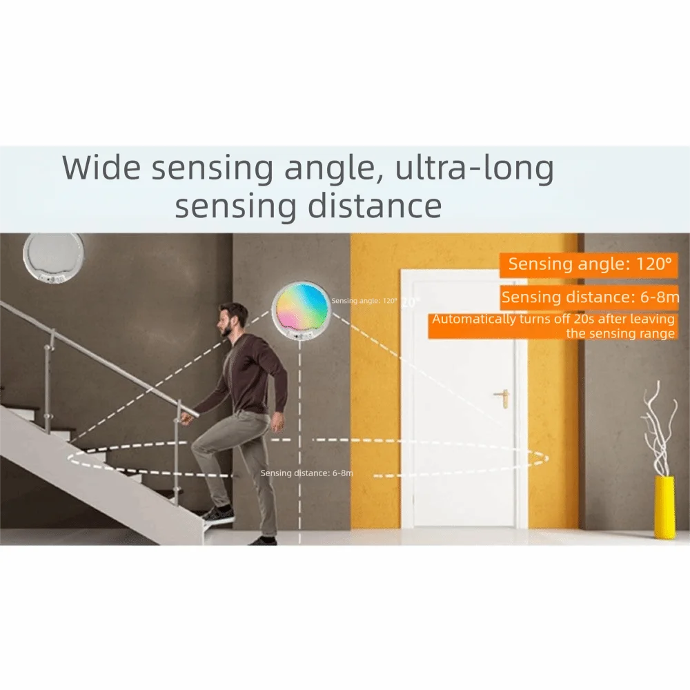 Motion Sensor LED Ceiling Light Remote Control Dimmable Body Sensor Light Automatic Rechargeable Motion Activated Light Closet