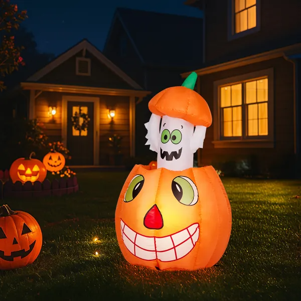 Animated pumpkin ghost Halloween inflatable