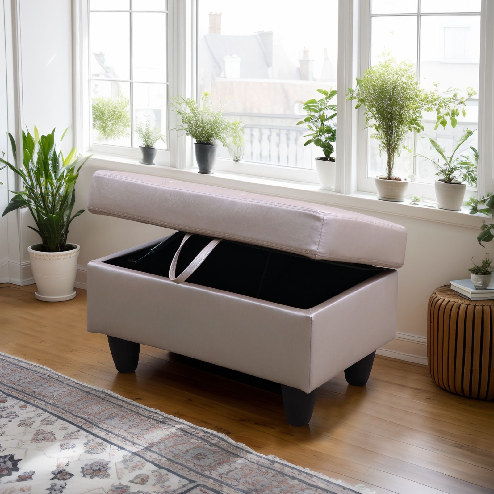 Pickup Only--Latte Faux Leather 3-Piece Living Room Sofa Set