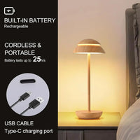 Modern Portable Cordless Table Lamp Mushroom Light Stepless Dimmable Up LED Desk Table Lamp for Perfect for Home & Restaurant