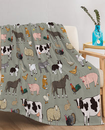 Various Animals Blanket Soft Pig Horse Durable Comfortable Blanket Women Birthday Gift Home Decoration Sofa Couch Office Bed Camping Travel  75x100cm 130x150cm 150x200cm