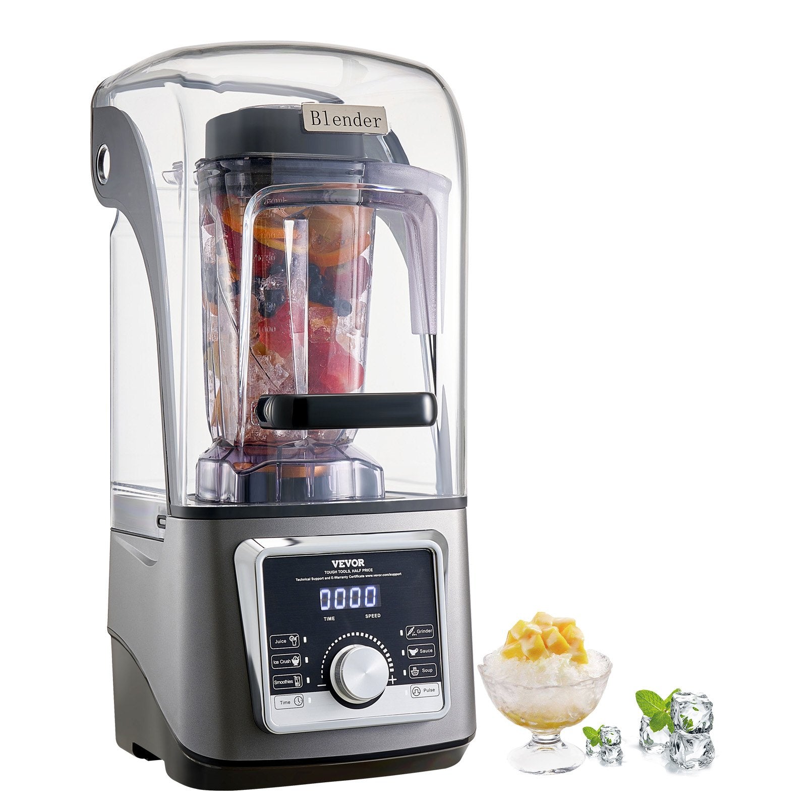Blender For Smoothies, 85 Oz 1400W, Professional Blender With Powerful Motor, Multi-Functional Food Processing Blender With Noise Cover For Smoothie/Milkshake/Juice, Fits For Kitchen