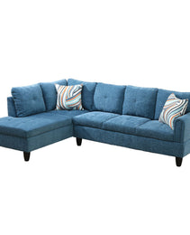 Pickup Only--Blue Flannel 3-Piece Living Room Sofa Set