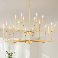 Gold Chandeliers for Dining Room Light Fixture，D44 Inch