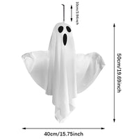 Halloween Hanging Light Up Ghost Lamp, Battery Operated LED Fabric Ghost Light Decor, Spooky Hanging Ghost Ornament for Bedroom