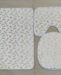 Three Piece Set Of Marbled Foiled Rugs