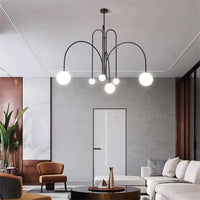 Comet Chandelier Nordic Replica Design Arch Lamp Living Room Restaurant Glass Ball Lamp Cafe Kitchen Dining Table Decor Light