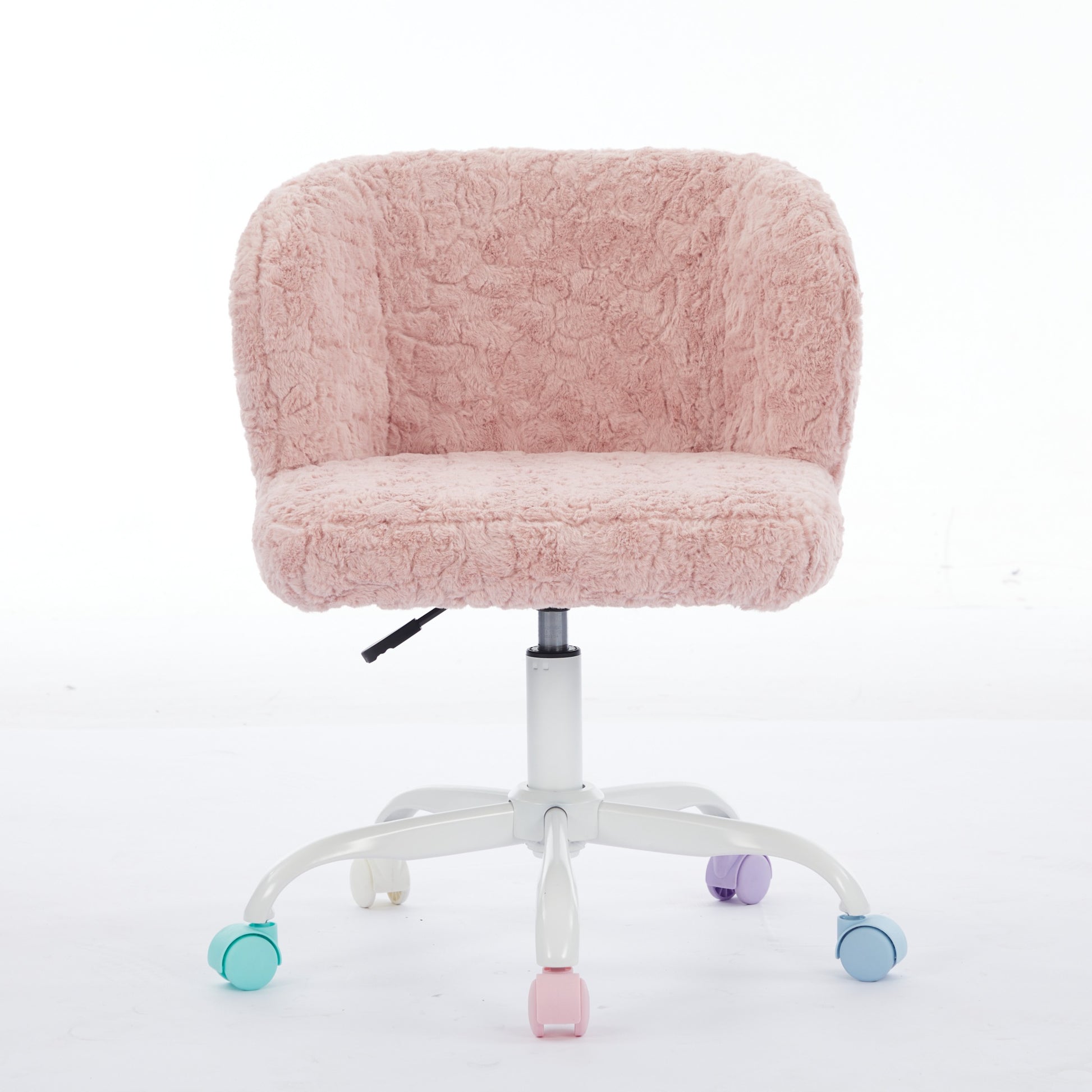 A&A Furniture Office Chair,Artificial Rabbit Hair Home Office Chair With Metal Base,Adjustable Desk Chair Swivel Office Chair,Vanity