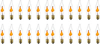 Petite Chandelier Flicker Flame Light Bulb Candelabra Base, Orange, for Holiday and Decorative Lighting, E12, Candelabra Base, Clear, 3 Watts, 12 Pack