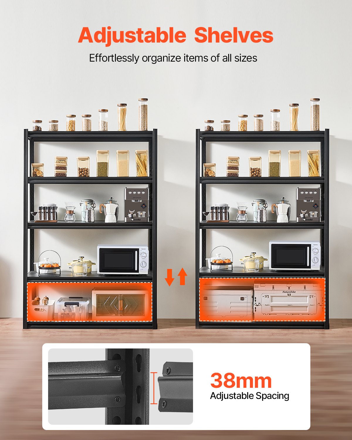 Storage Shelves 24 D X 48 W X 72 H 5-tier Garage Storage Shelving