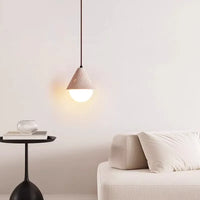 Nordic Minimalist Single Travertine Kitchen Island Pendant Light Stone Hanging Light With E26 Bulb Base