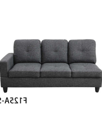 Pickup Only--Black Grey Linen 3-Piece Couch Living Room Sofa Set