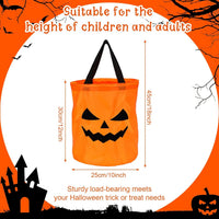 Trick-or-Treat Props Glowing LED Handheld Candy Bag Light Up Pumpkin Candy Bag for Kids Halloween Night Supplies Party Decor