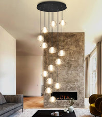 236'' Long Large Crystal Chandeliers LED Chandeliers for High Ceiling Handing Light Fixture for Entrance Hallway Foyer Staircase Lobby Gold