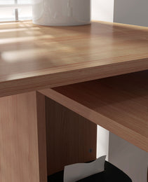 360° Rotating Home Office Desk L Shaped Corner Computer Desk with Storage Shelves, Writing Table Workstation, Teak