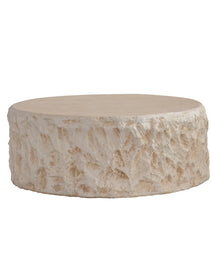MgO Mid-Century Round Centre Coffee Table Vintage Faux Stone Sofa Pre-Modern Coffee Tables Beige Coffee Table For Living Room Office Apartment