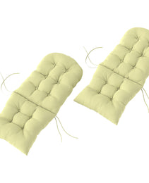 Chair Cushions Set Of 2, Tufted High Back Patio Non-Slip Cushions For Chairs, Beige