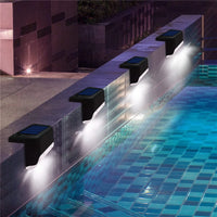 Warm White Solar LED Step Deck Lights Outdoor Waterproof for Patio Stair Fence Railing Pathway Garden Yard Decor Lamp