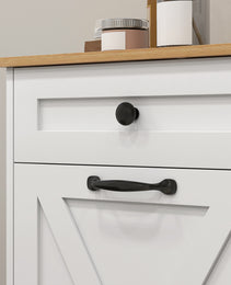 Tilt Out Laundry Hamper Cabinet, Bathroom Storage Cabinet with 2 Removable Baskets and 2 Drawers, White