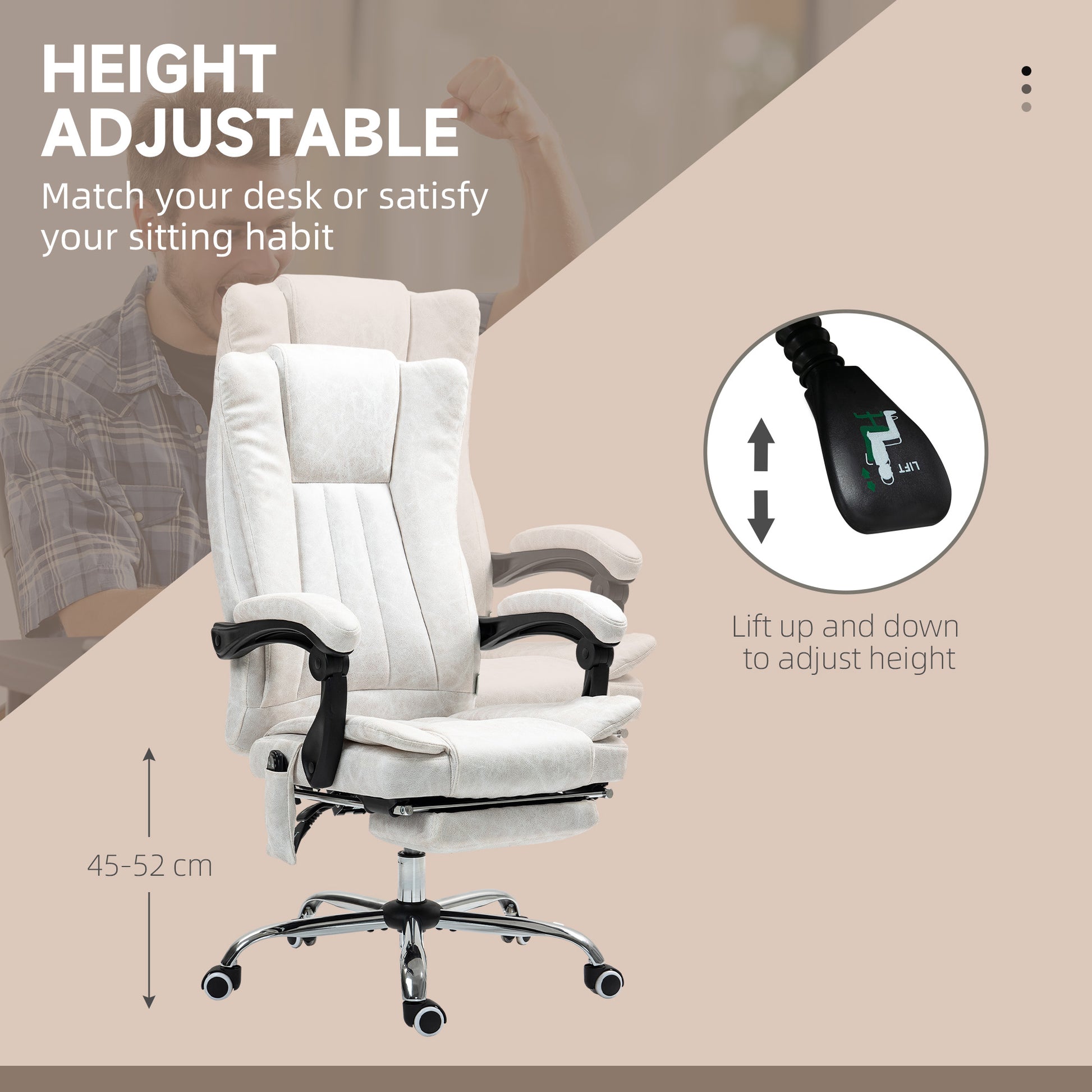Massage Office Chair , Reclining Computer Chair