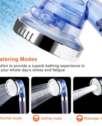 Ionic Filtration Shower Head High Pressure 3 Mode Stone Water Saving Bath Handheld Shower