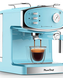 20 Bar Espresso Machine - Professional Compact Espresso Maker With Milk Frother, 54oz Large Water Tank, Low Noise, For Cappuccino, Latte, Blue, Amazon Resale Prohibited