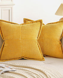Corduroy Pillow Covers Super Soft Boho Striped Pillow Covers Broadside Decorative Textured Christmas Throw Pillows For Couch Cushion Livingroom