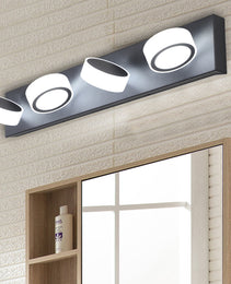 29in  Modern 4-Light LED Vanity Light, Sleek Black Bathroom Wall Light Fixture For Mirror, Shower, And Bathroom Decor