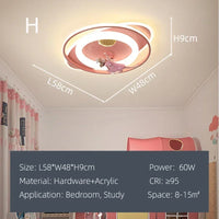 Ceiling Lights Kids Room Astronaut Boy Girl Bedroom Chandelier Princess Spaceman Rocket Rabbit Children's Lamps Home-appliance