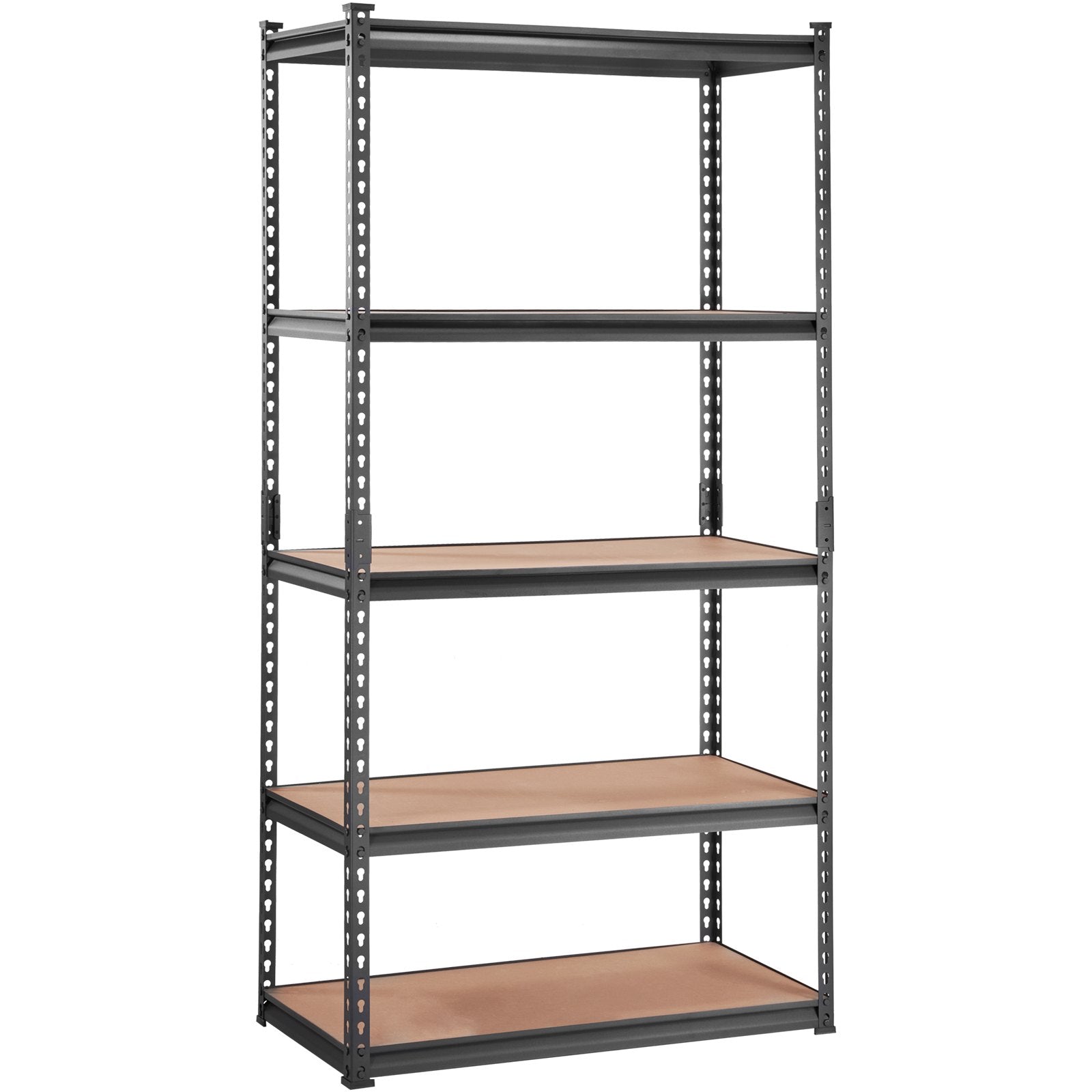 VEVOR Storage Shelving Unit, 5-Tier Adjustable, 2000 Lbs Capacity, Heavy Duty Garage Shelves Metal Organizer Utility Rack, Black,  For Kitchen Pantry Basement Bathroom Laundry