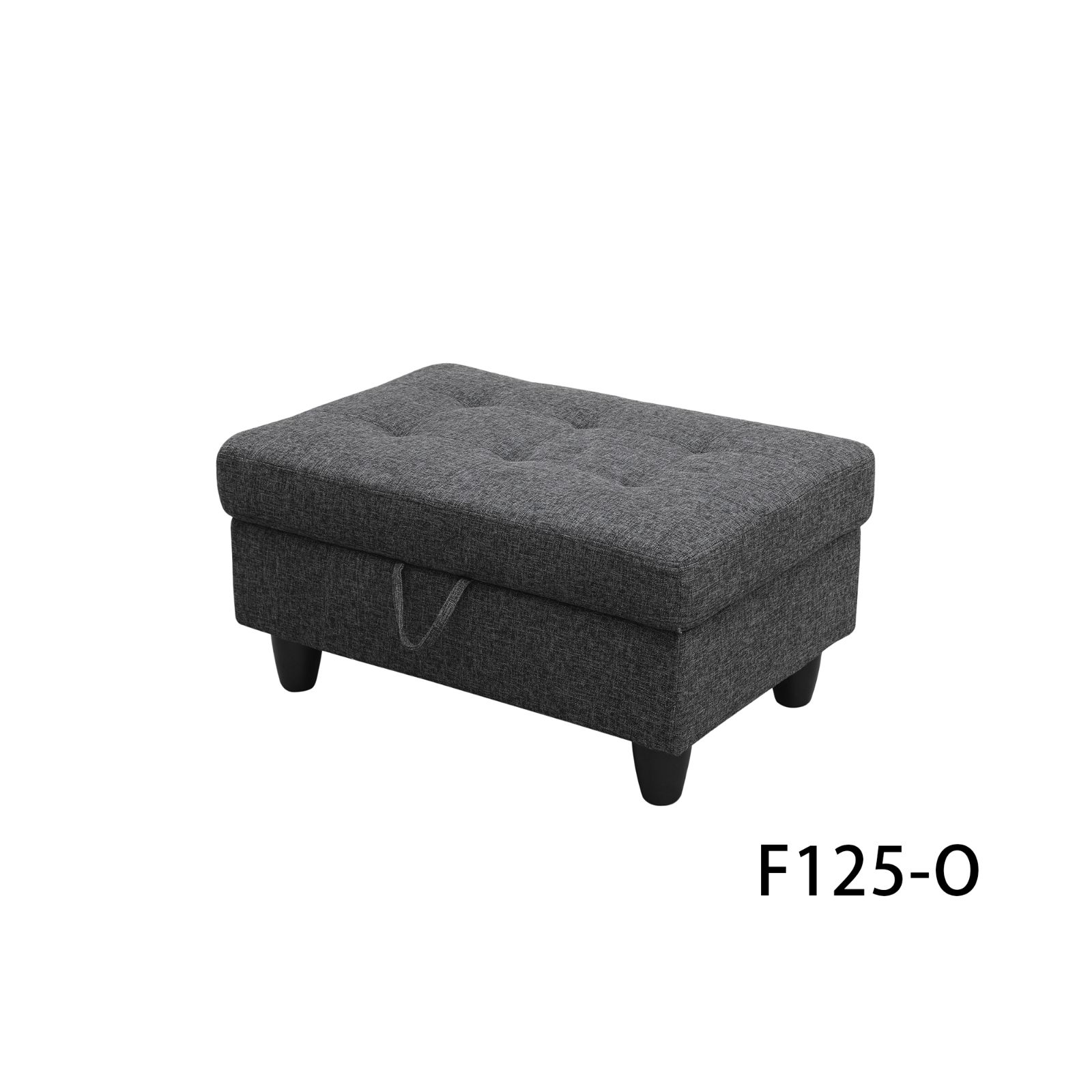 Pickup Only--Black Grey Linen 3-Piece Couch Living Room Sofa Set