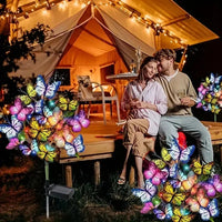 Solar LED Butterfly Flower Light Outdoor Simulation Butterfly Lawn Lamp Garden Waterproof Landscape for Home Christmas Decor
